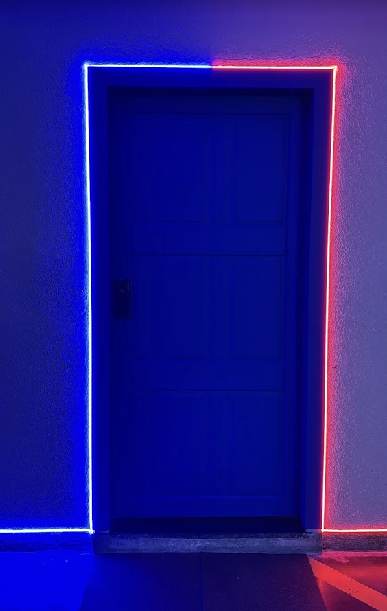 The illuminated access door at Euphorium